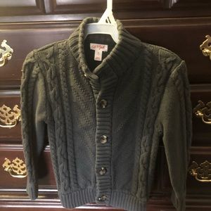 Size 4T, Cat & Jack Grey Cable Knit Button-Up Sweater